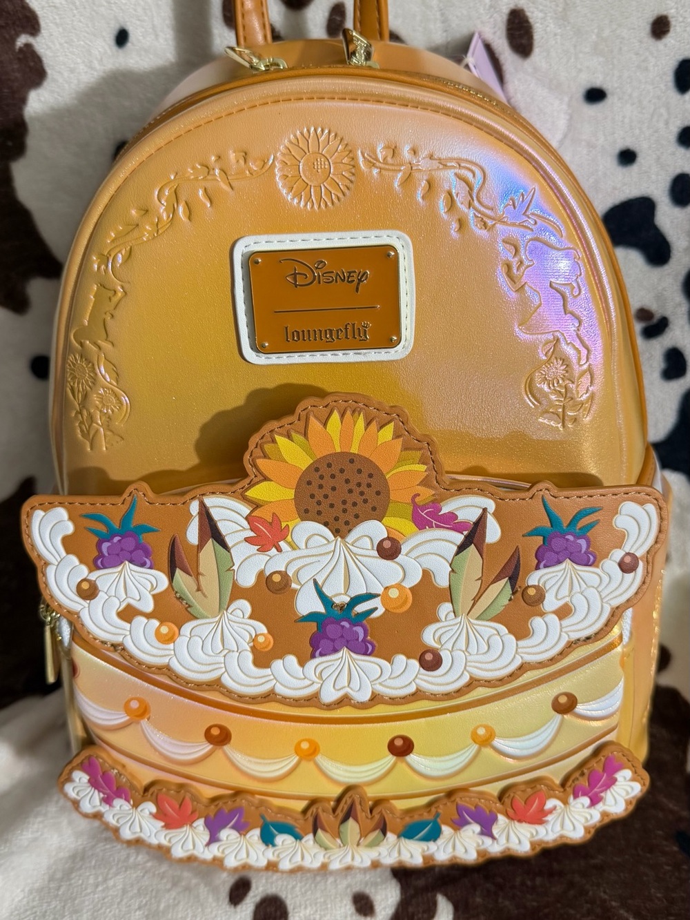 Loungefly Orange Sunflower & Autumn Cake Mini Backpack - Picture 5 of 5